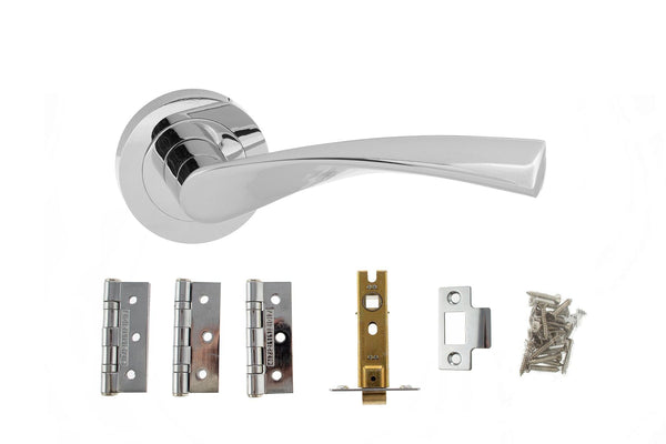 Atlantic Aqua Dorpac (2.5" Latch, 3"x2" Hingesx3) - Polished Chrome