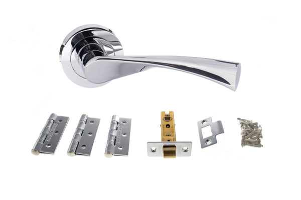 Atlantic Colorado Dorpac (2.5" Latch, 3"x2" Hingesx3) - Polished Chrome