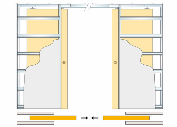 Eclisse Classic Double Pocket Door System