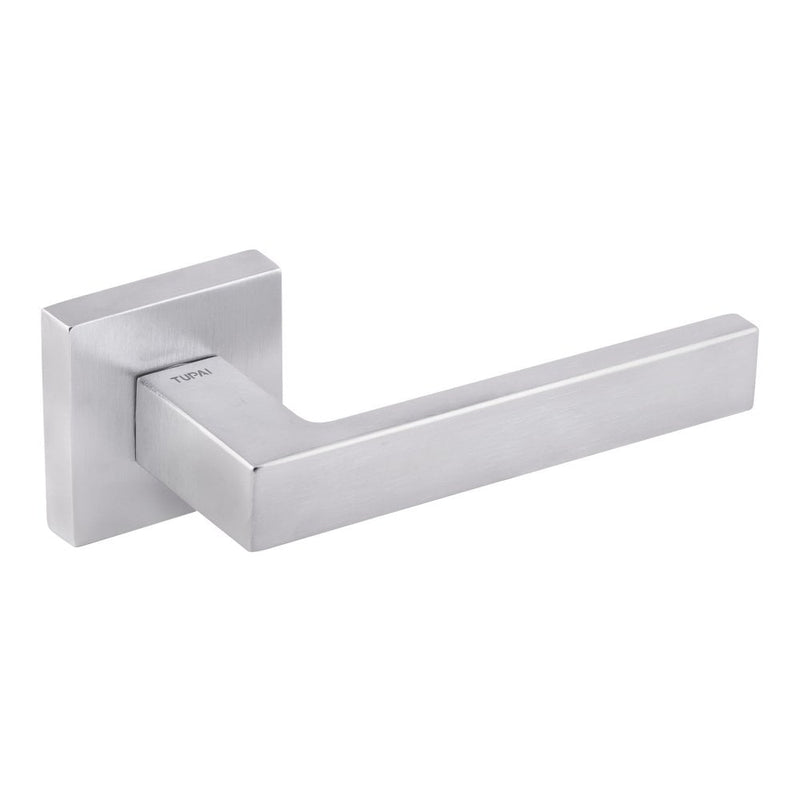 Atlantic Rillo Lever on Square Rose (Satin Chrome)