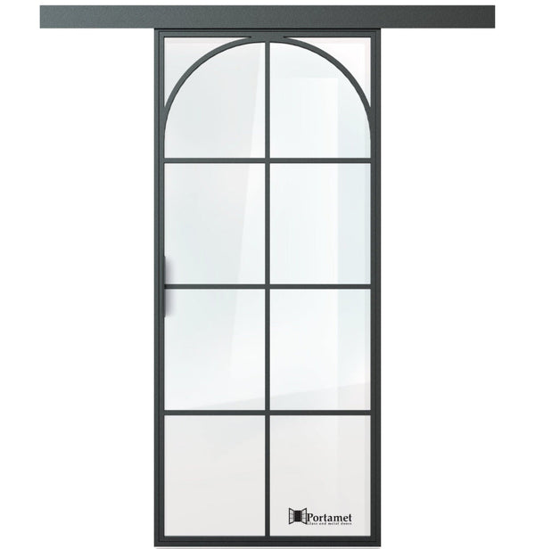 Portamet by Sfarzo - Arc Classic Single Glazed Steel Sliding Door