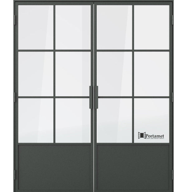 Portamet by Sfarzo - Barcelona Classic Double-Leaf Steel Glazed Crittal Style Door