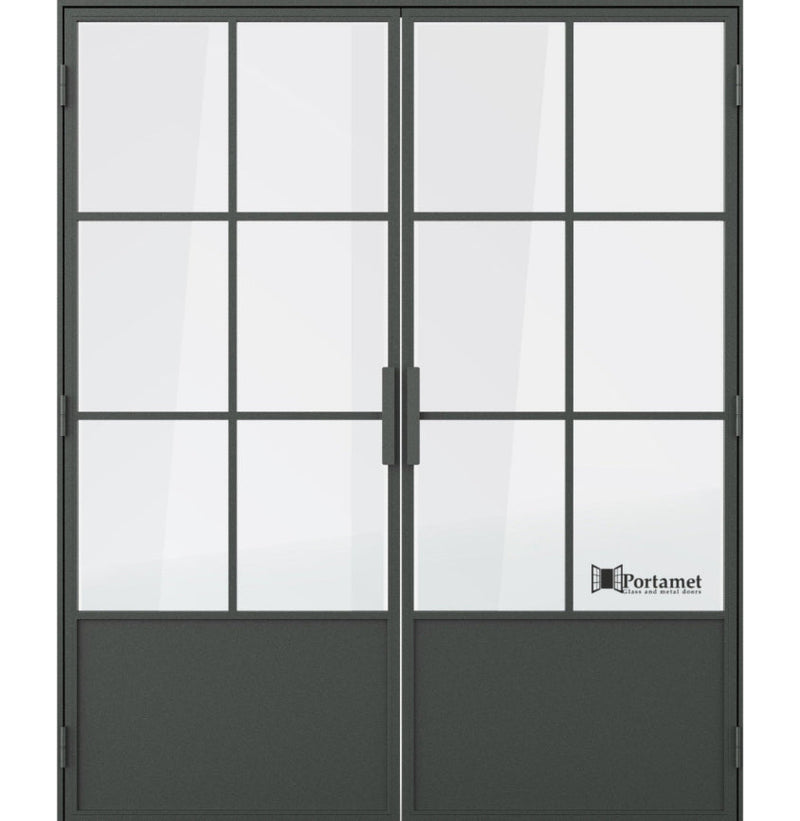 Portamet by Sfarzo - Barcelona Classic Double-Leaf Steel Glazed Crittal Style Door