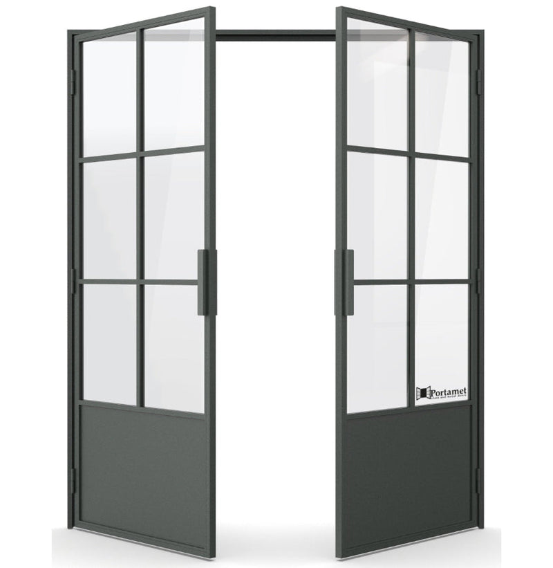 Portamet by Sfarzo - Barcelona Classic Double-Leaf Steel Glazed Crittal Style Door