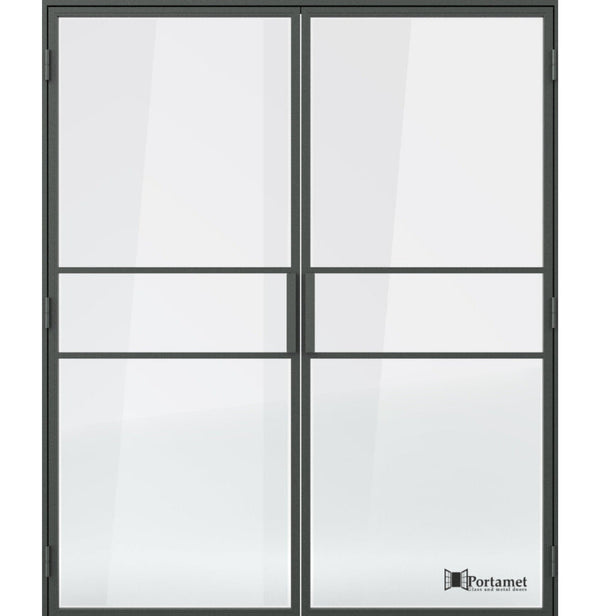 Portamet by Sfarzo - Italia Classic Double-Leaf Steel Glazed Crittal Style Door