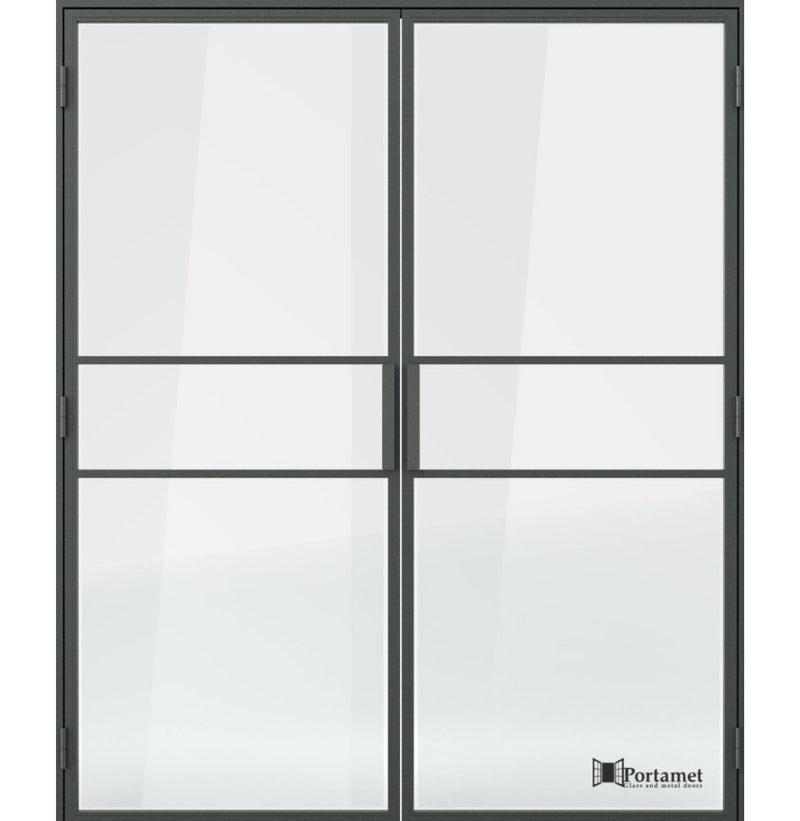 Portamet by Sfarzo - Italia Classic Double-Leaf Steel Glazed Crittal Style Door