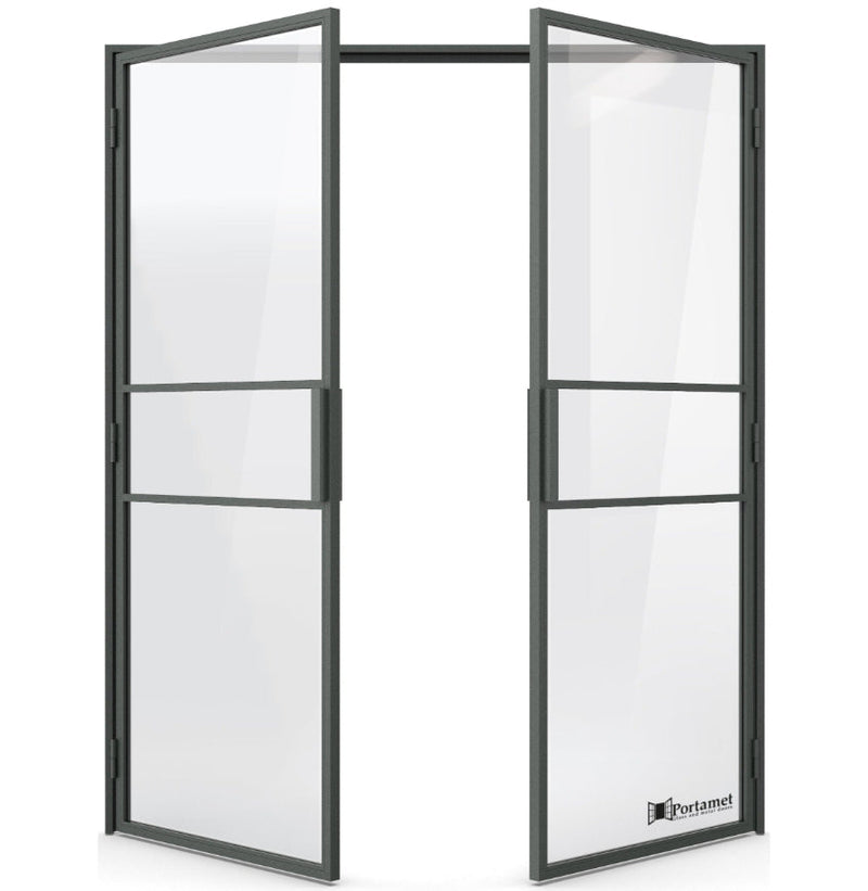 Portamet by Sfarzo - Italia Classic Double-Leaf Steel Glazed Crittal Style Door