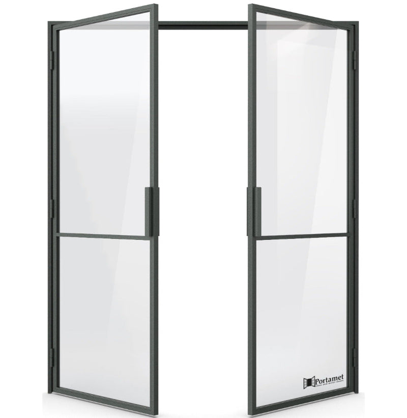 Portamet by Sfarzo - Madrid Classic Double-Leaf Steel Glazed Crittal Style Door