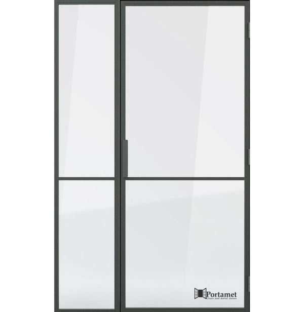 Portamet by Sfarzo - Madrid Classic Steel Glazed Crittal Style Door with a Fixel Panel