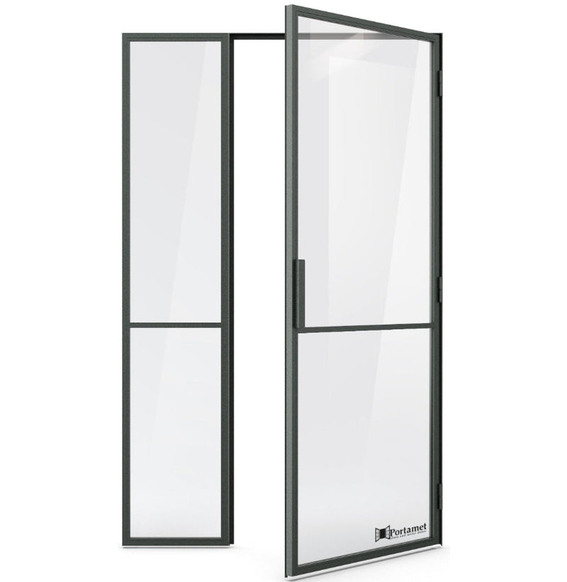 Portamet by Sfarzo - Madrid Classic Steel Glazed Crittal Style Door with a Fixel Panel