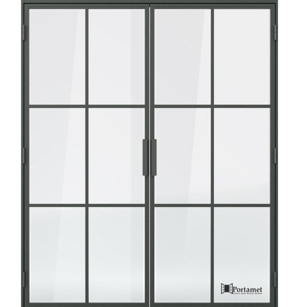 Portamet by Sfarzo - Malmo Classic Double-Leaf Steel Glazed Crittal Style Door