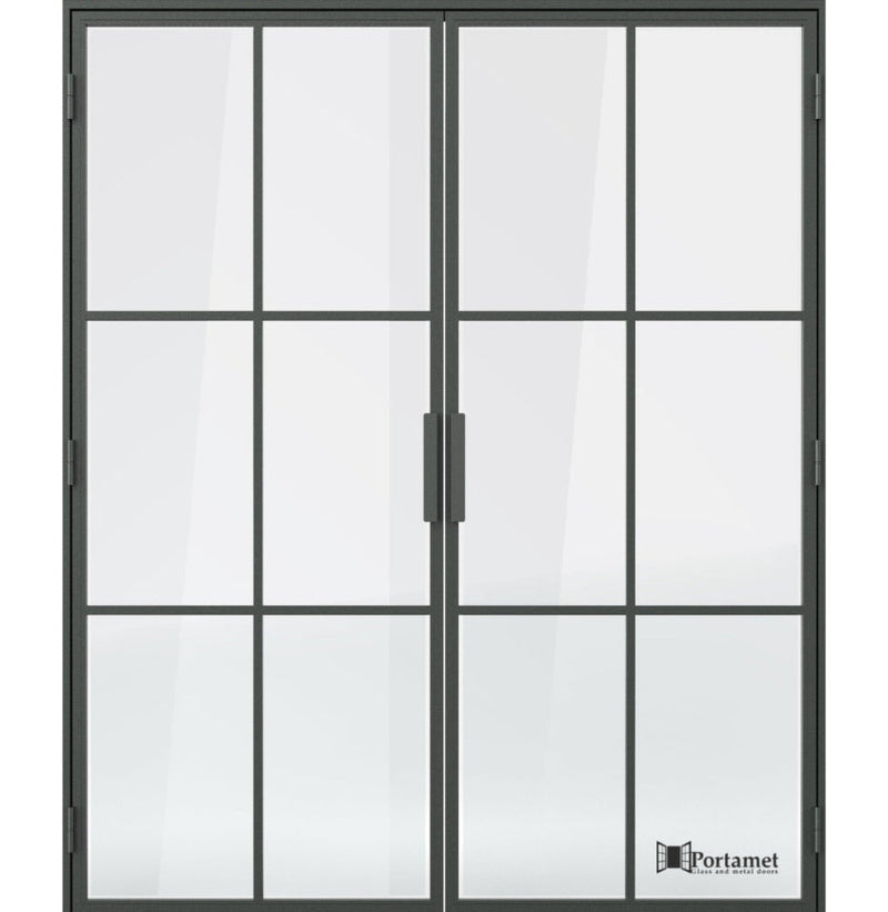 Portamet by Sfarzo - Malmo Classic Double-Leaf Steel Glazed Crittal Style Door