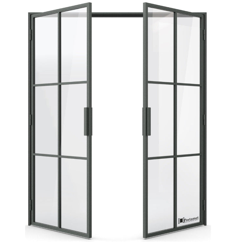 Portamet by Sfarzo - Malmo Classic Double-Leaf Steel Glazed Crittal Style Door