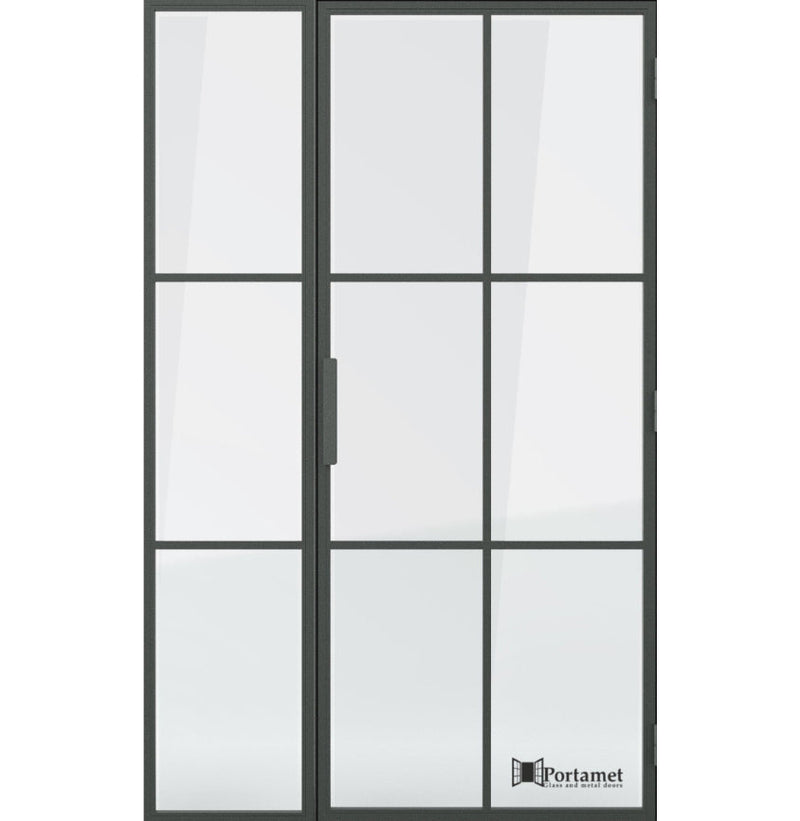 Portamet by Sfarzo - Malmo Classic Steel Glazed Crittal Style Door with a Fixel Panel