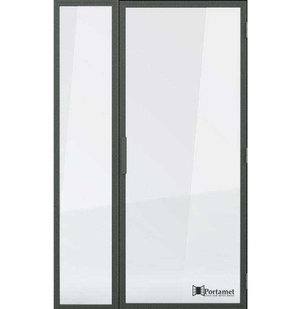 Portamet by Sfarzo - Milano Classic Steel Glazed Crittal Style Door with a Fixel Panel