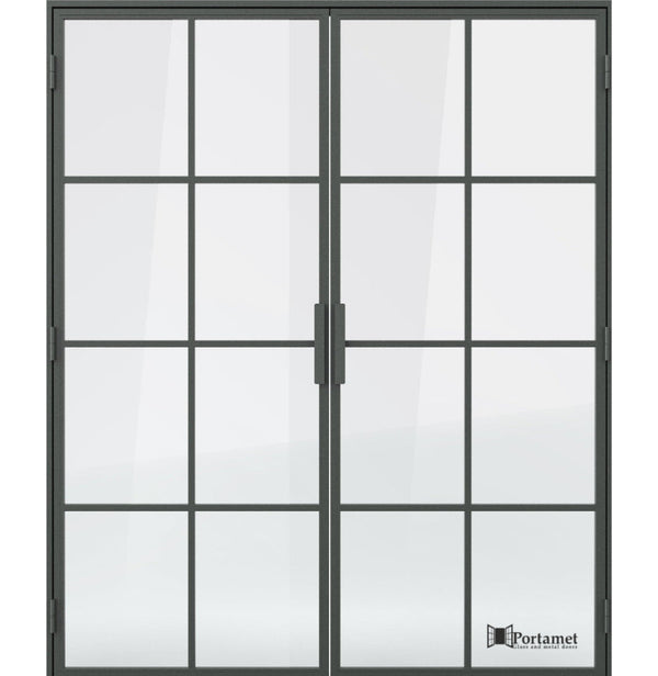 Portamet by Sfarzo - Oslo Classic Double-Leaf Steel Glazed Crittal Style Door