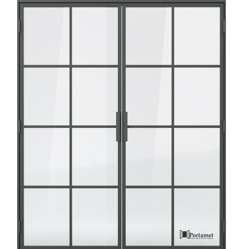 Portamet by Sfarzo - Oslo Classic Double-Leaf Steel Glazed Crittal Style Door