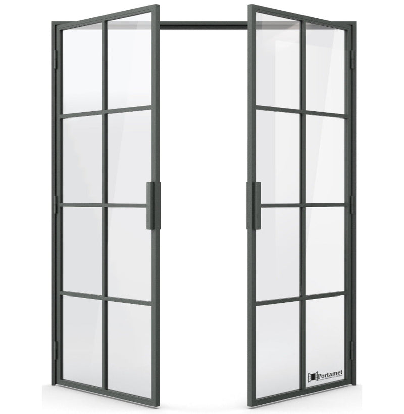 Portamet by Sfarzo - Oslo Classic Double-Leaf Steel Glazed Crittal Style Door