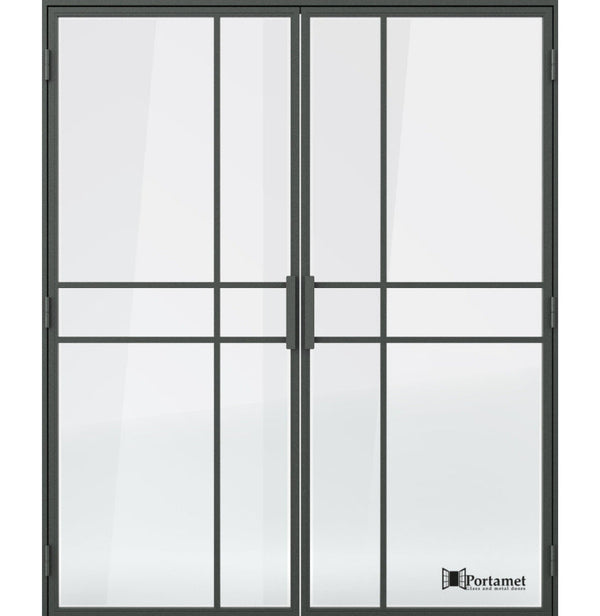 Portamet by Sfarzo - Paris Classic Double-Leaf Steel Glazed Crittal Style Door