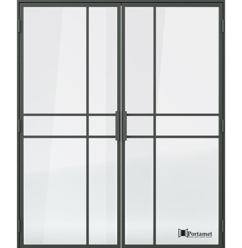 Portamet by Sfarzo - Paris Classic Double-Leaf Steel Glazed Crittal Style Door