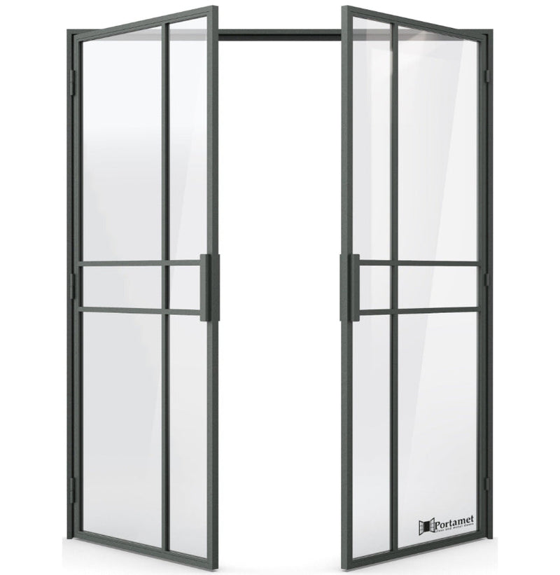 Portamet by Sfarzo - Paris Classic Double-Leaf Steel Glazed Crittal Style Door