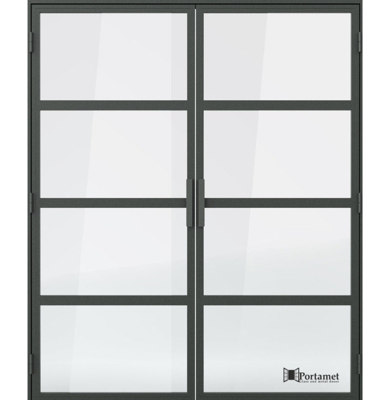 Portamet by Sfarzo - Roma Classic Double-Leaf Steel Glazed Crittal Style Door