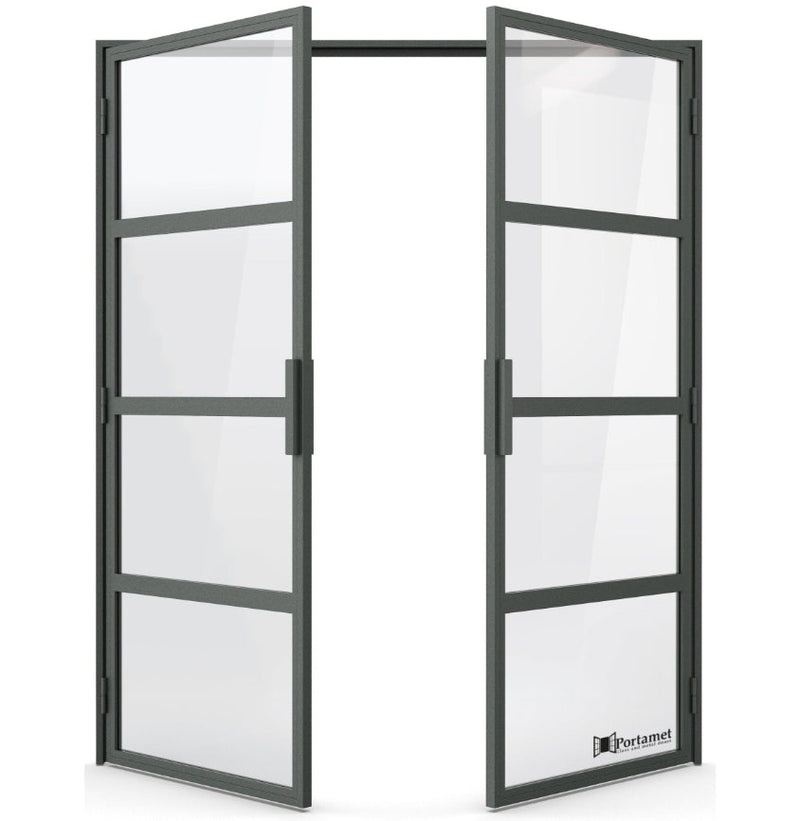 Portamet by Sfarzo - Roma Classic Double-Leaf Steel Glazed Crittal Style Door