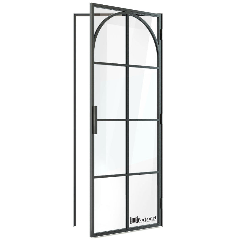 Portamet by Sfarzo - Arc Classic Single Glazed Steel Hinged Door with Frame