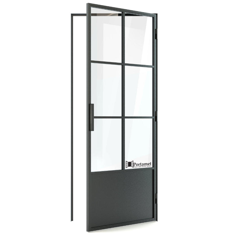 Portamet by Sfarzo - Barcelona Classic Single Glazed Steel Hinged Door with Frame