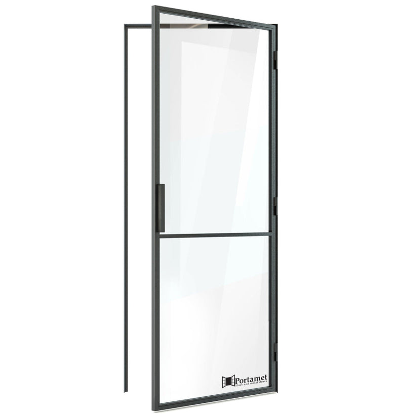 Portamet by Sfarzo - Madrid Classic Single Glazed Steel Hinged Door with Frame