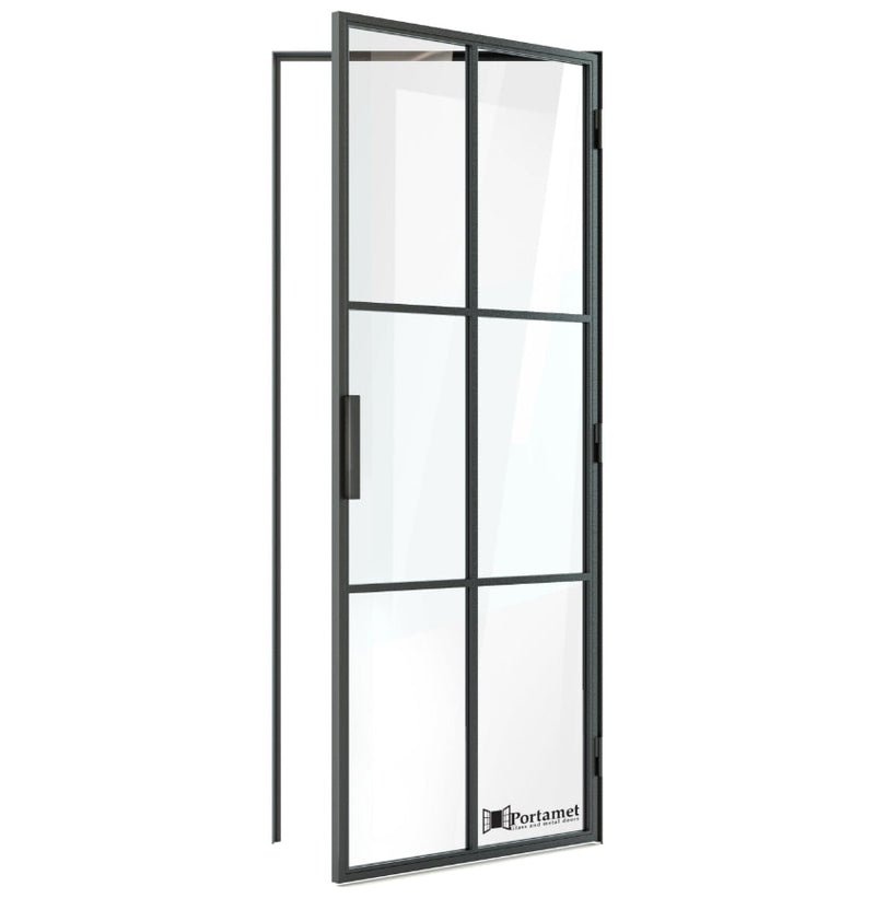 Portamet by Sfarzo - Malmo Classic Single Glazed Steel Hinged Door with Frame