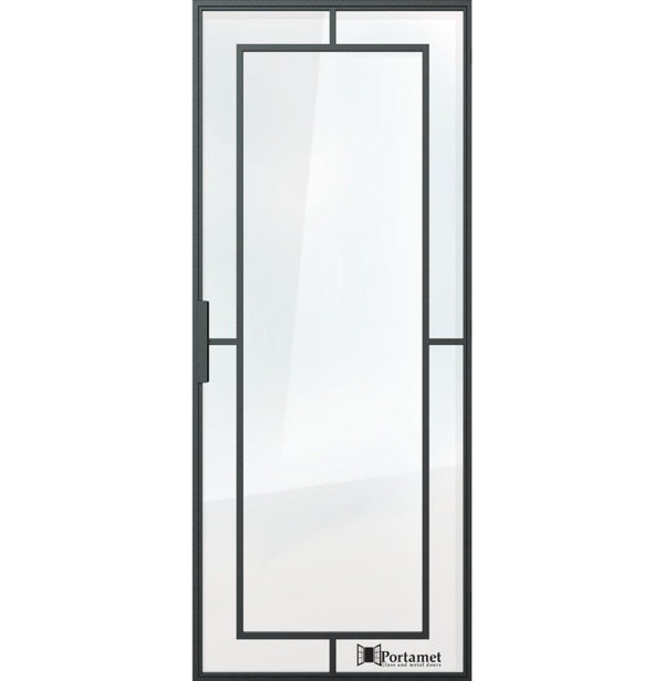 Portamet by Sfarzo - Nero Classic Single Glazed Steel Hinged Door with Frame