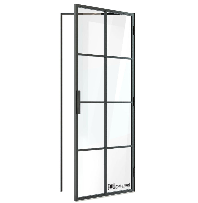 Portamet by Sfarzo - Oslo Classic Single Glazed Steel Hinged Door with Frame