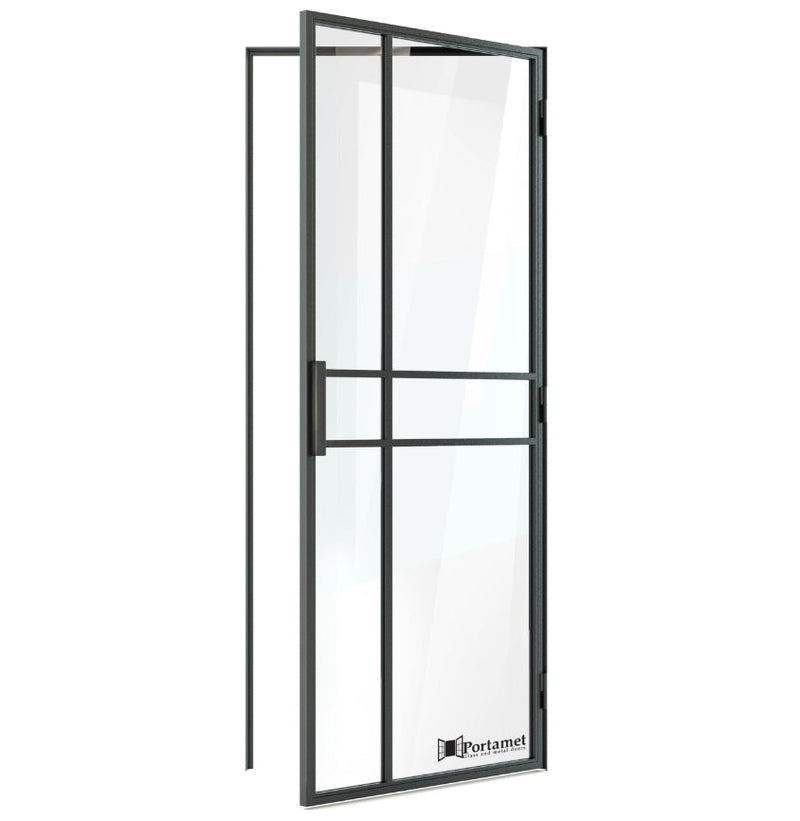 Portamet by Sfarzo - Paris Classic Single Glazed Steel Hinged Door with Frame