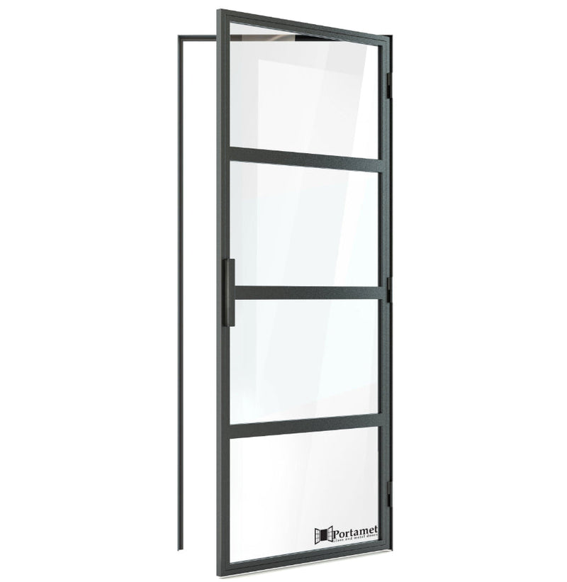 Portamet by Sfarzo - Roma Classic Single Glazed Steel Hinged Door with Frame