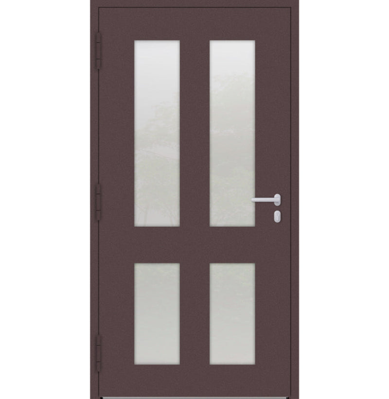 Turenwerke P90 Design 09 Aluminium Door - Rotbraun RAL3005