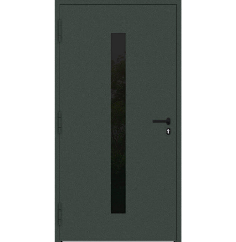 Turenwerke P90 Design 21 Aluminium Door - Fir Green RAL6009 - Blackline