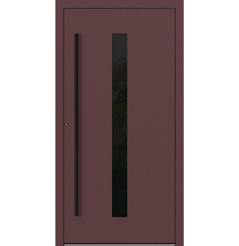 Turenwerke P90 Design 21 Aluminium Door - Rotbraun RAL3005 - Blackline