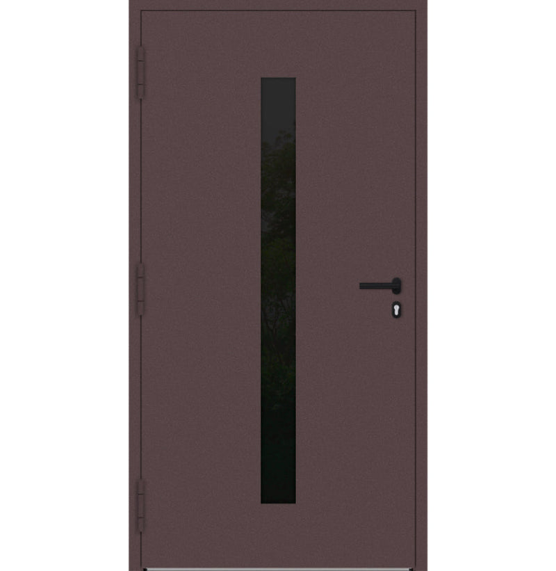 Turenwerke P90 Design 21 Aluminium Door - Rotbraun RAL3005 - Blackline