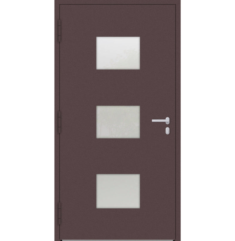 Turenwerke P90 Design 210 Aluminium Door - Rotbraun RAL3005