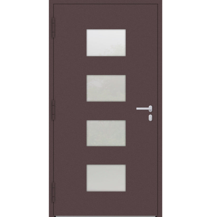 Turenwerke P90 Design 211 Aluminium Door - Rotbraun RAL3005