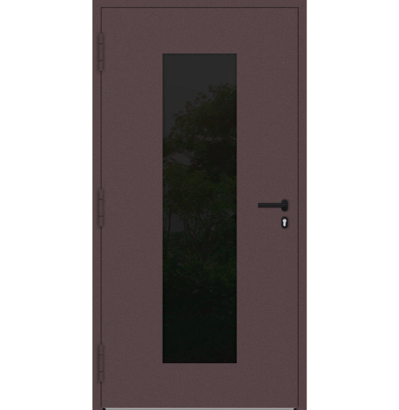 Turenwerke P90 Design 28 Aluminium Door - Rotbraun RAL3005 - Blackline