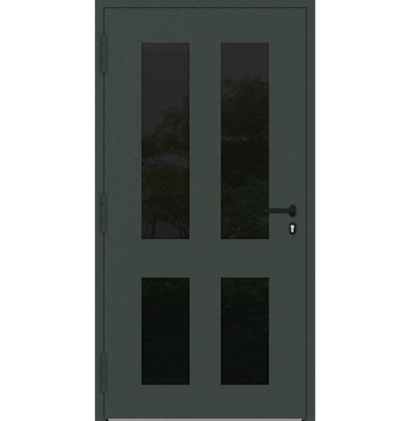 Turenwerke P90 Design 29 Aluminium Door - Fir Green RAL6009 - Blackline