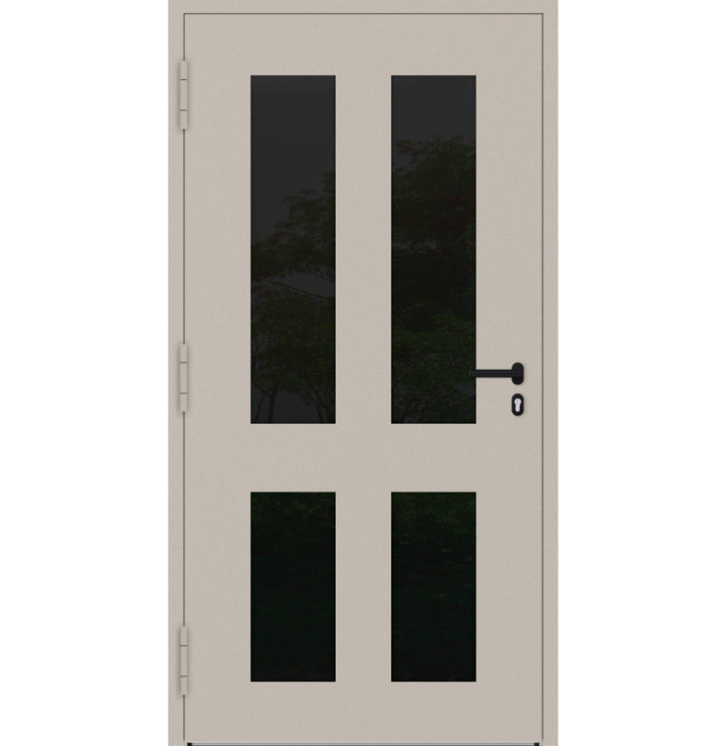 Turenwerke P90 Design 29 Aluminium Door - Ivory RAL1015 - Blackline