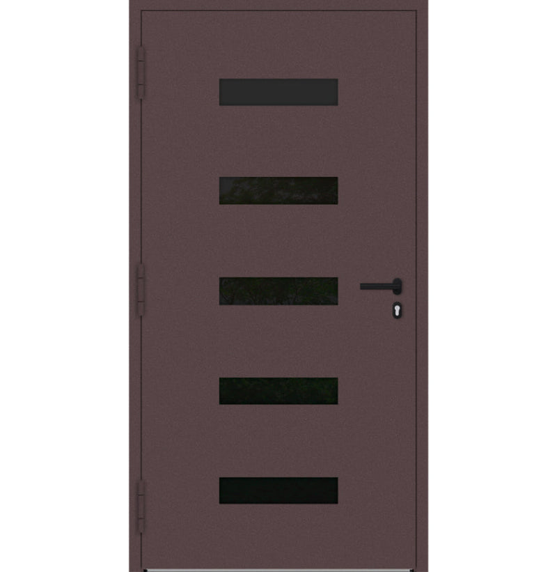 Turenwerke P90 Design 31 Aluminium Door - Rotbraun RAL3005 - Blackline