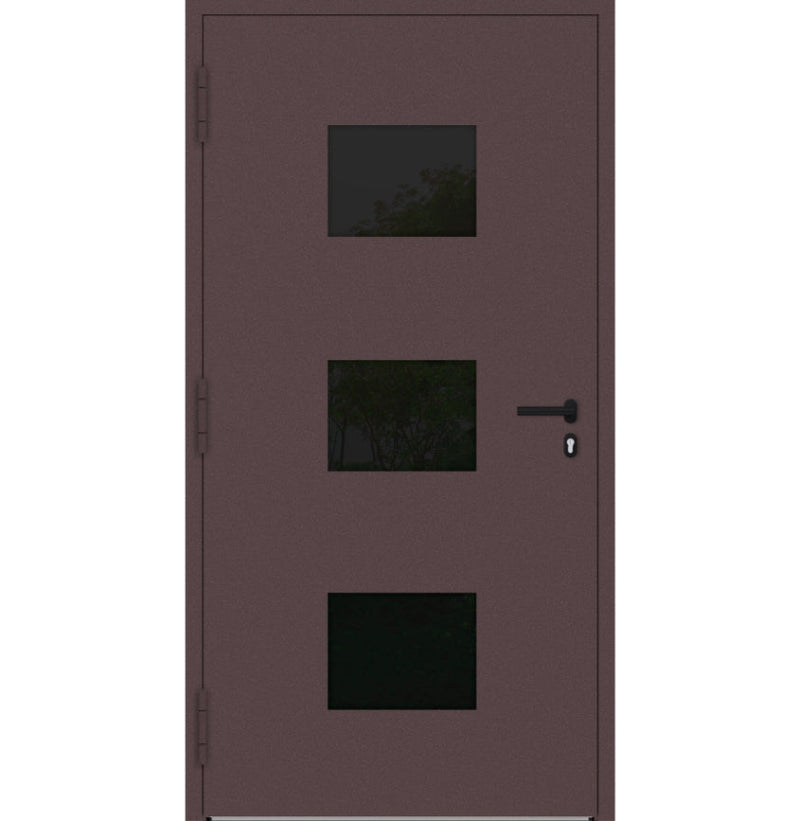 Turenwerke P90 Design 310 Aluminium Door - Rotbraun RAL3005 - Blackline