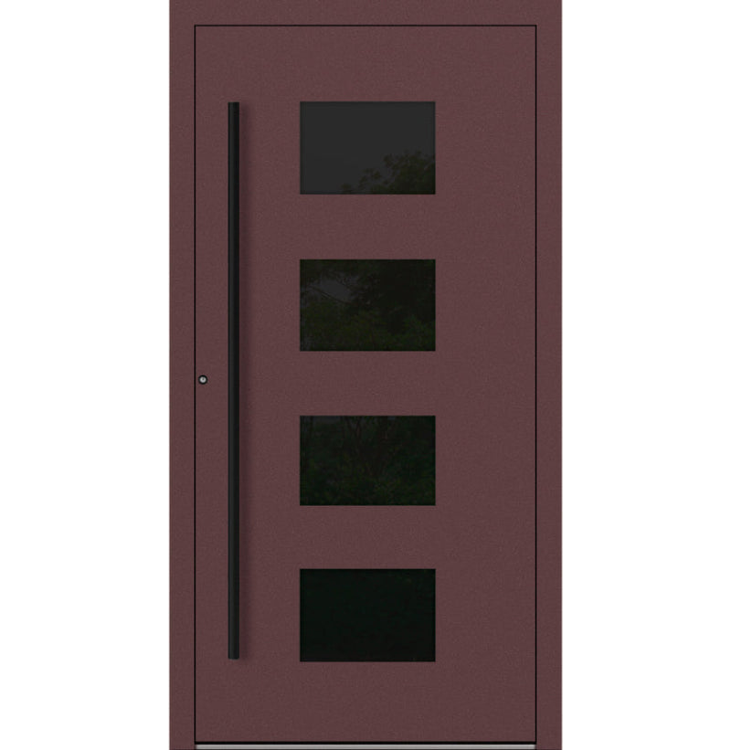 Turenwerke P90 Design 311 Aluminium Door - Rotbraun RAL3005 - Blackline