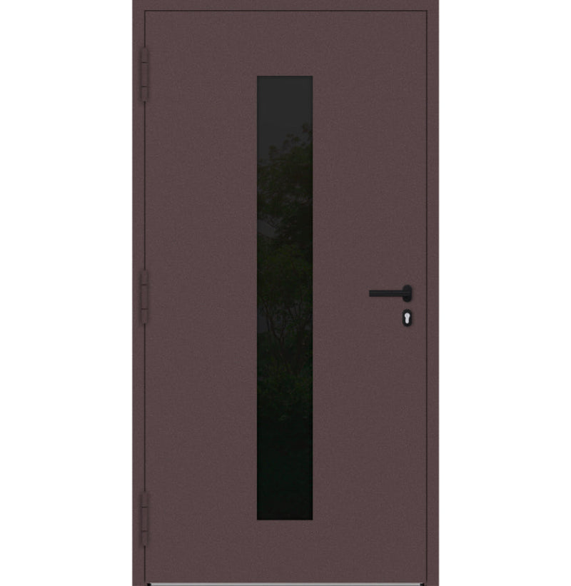 Turenwerke P90 Design 35 Aluminium Door - Rotbraun RAL3005 - Blackline