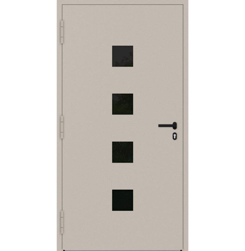 Turenwerke SL75 Design 23 Aluminium Door - Beige RAL1015 - Blackline