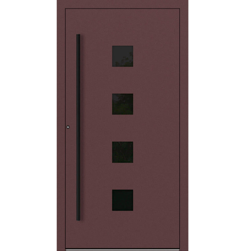 Turenwerke SL75 Design 23 Aluminium Door - Red RAL3005 - Blackline